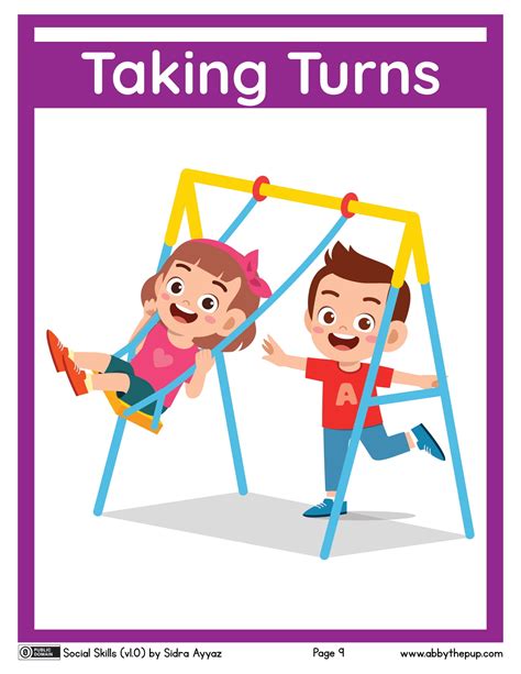 Taking Turns Preschool Poster Free Printable Papercraft Templates