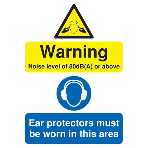 Caution Noise Hazard Ear Protectors Sign Ese Direct