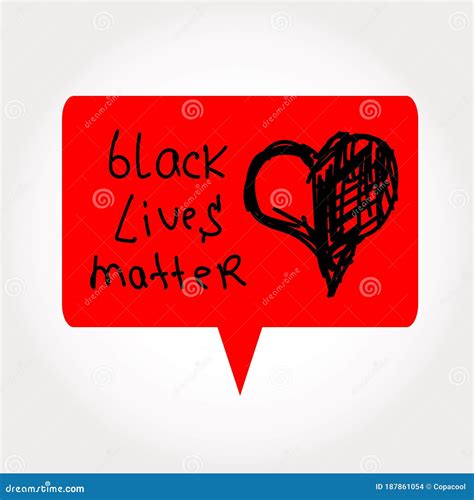 Black Lives Matter Slogan. Hand Drawn Hearts. Anti Racism and Racial ...