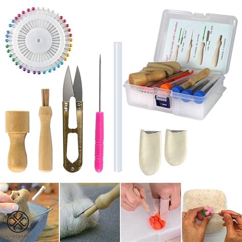 Luxtrada Needle Felting Starter Set Kit Wool Felt Tools Mat Diy Hand