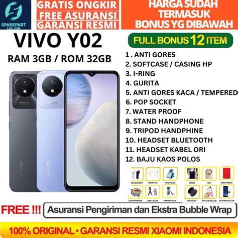 Jual VIVO Y02 3 32GB RAM 3GB ROM 32GB GARANSI 1 TAHUN HP VIVO Y33S