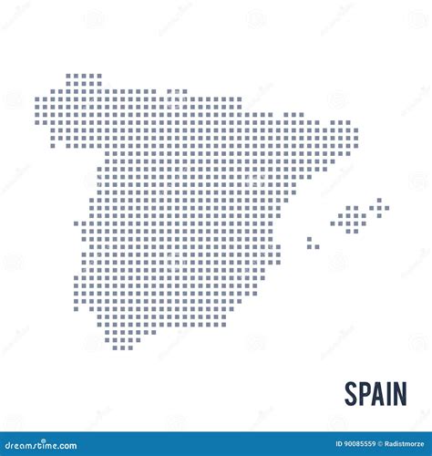 Pixel Map Of Spain Vector Dotted Map Of Spain Isolated On White