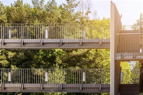 Premium Photo Bridge Transition Between Houses With Stairs Passage