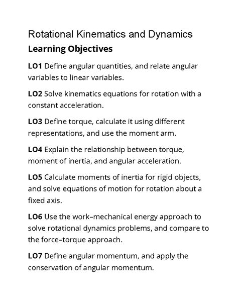 Rotational Kinematics And Dynamics Rotational Kinematics And Dynamics