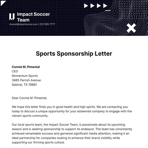 Football Sponsorship Request Letter Template Infoupdate Org