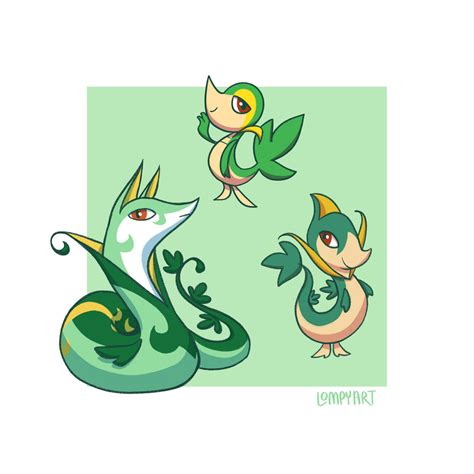 Snivy Servine Serperior Pokemon By Lompyart On Deviantart