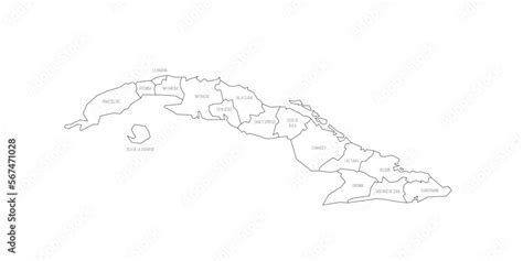 Cuba political map of administrative divisions Stock Vector | Adobe Stock