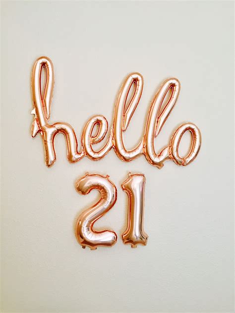 Rose Gold Hello 21 Hello 21 21st Birthday Rose Gold