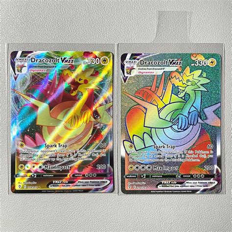 Set Of 2 Dracozolt VMAX Rainbow Rare RR Dracozolt VMAX Pokemon