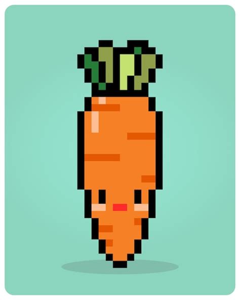 Premium Vector Carrot Kawaii In 8 Bit Pixel Art Vegetables For Game