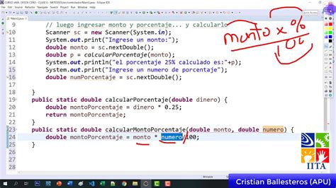 Metodo Que Retorna Un Valor Double Calcular El Porcentaje De Un Monto