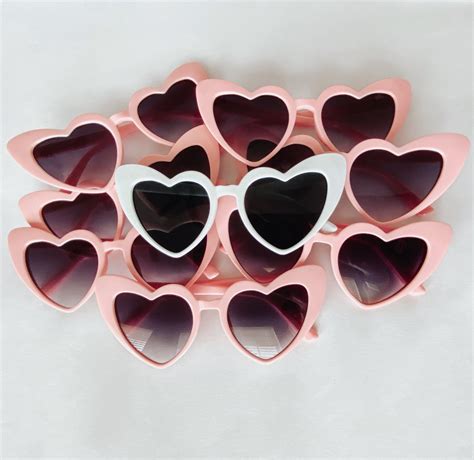 Bachelorette Party Heart Sunglasses White Pink Black Heart Sunglasses