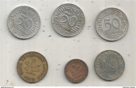 Kiloware Münzen monnaie ALLEMAGNE 1920 1949 LOT DE 6 MONNAIES