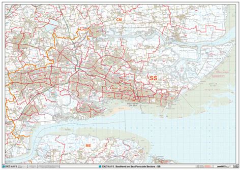 Postcode Wall Maps for the UK – Tagged "Postcode Area_SS" – Map Logic