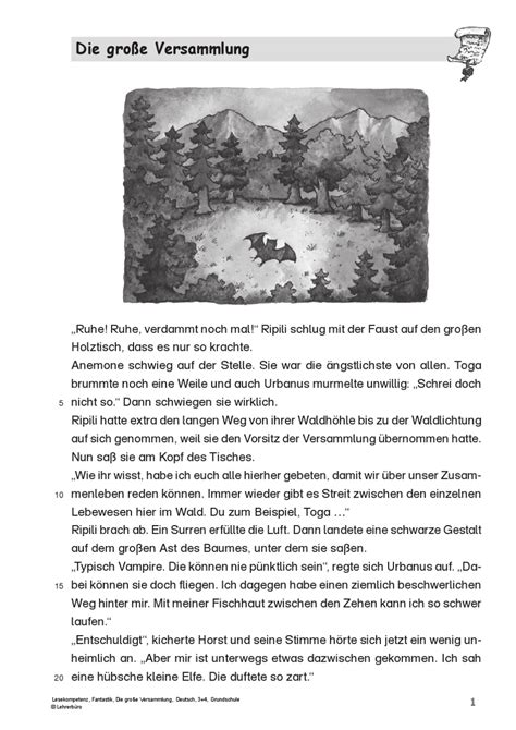 Leseprobe Lesetexte Klasse Zum Ausdrucken Lesekompetenz Lesetest