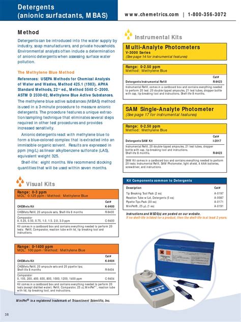 Detergents (Anionic Surfactants, MBAS) | Detergent | Surfactant