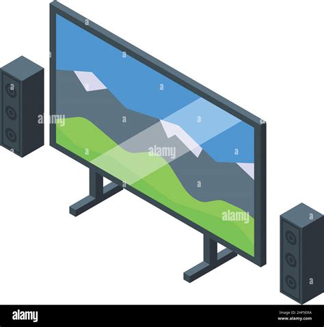 Tv Sound System Icon Isometric Vector Home Speaker Music Cinema Stock