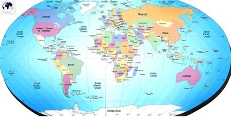 Free Printable Labeled World Map with Continents in PDF - Blank World Map