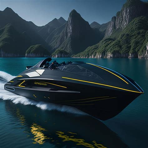 Premium AI Image | Luxury super speed boat with modern design on ocean with sunset