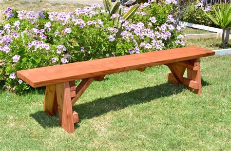 Classic Wooden Picnic Bench Forever Redwood