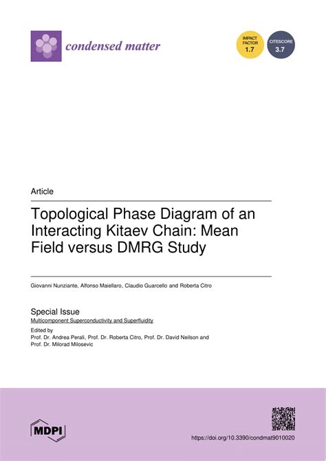 Pdf Topological Phase Diagram Of An Interacting Kitaev Chain Mean