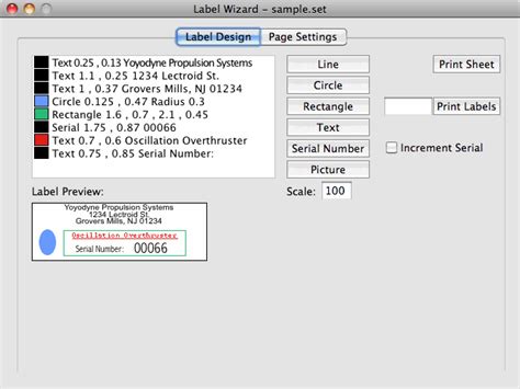 Label Wizard software to design and print out your own custom labels