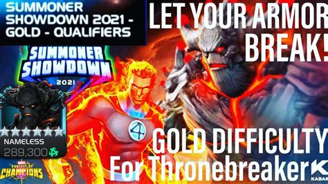 Gold Difficulty Qualifiers Summoner Showdown Nameless King Groot Vs Human Torch • Mcoc Youtube