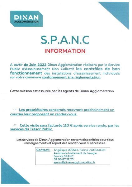 Service Public d Assainissement Non Collectif SPANC Actualités