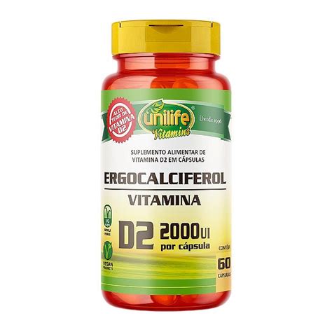 Vitamina D2 Ergocalciferol 2000UI cápsula Unilife 60 Cápsulas Empóri