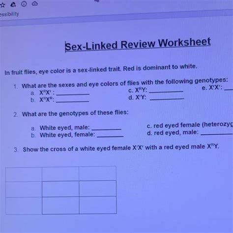 FREE In Fruit Flies Eye Color Is A Sex Linked Trait Red Is Dominant