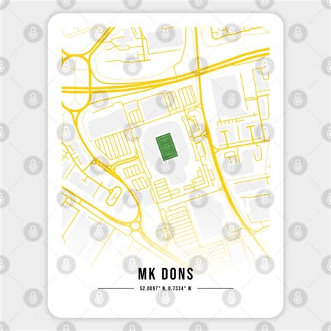 Stadium MK Map Design - Mk Dons - Sticker | TeePublic