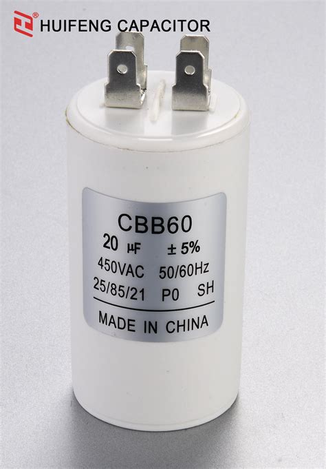 Cbb60 20UF 450V Electrolytic Capacitors Motor Starting Polypropylene