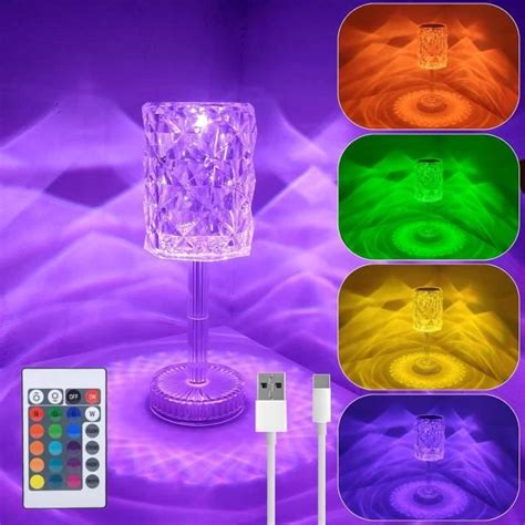 Lampe De Chevet Tactile Rgb Usb Rechargeable Lampe De Table Sans Fil