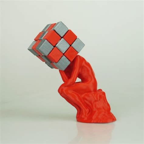 3d Printable The Cuber Thinker Rubiks Cube By Ryan Beam Rubiks