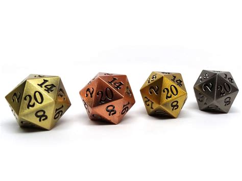 4 Pack Legendary Metal D20 Dice Set Easy Roller Dice Company