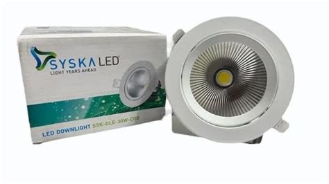 Round Syska Led Ssk Dle W Cob Down Light K Cool White At Best