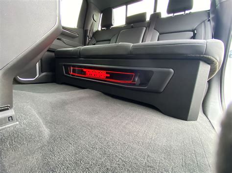 Custom Level 1 Downfiring Subwoofer Enclosure For 2019 2024 Gmc Sierra Sounds Good Stereo Online