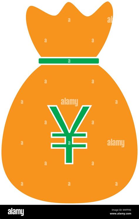 Yen Yuan Or Renminbi Currency Icon Or Logo Vector Over A Money Bag