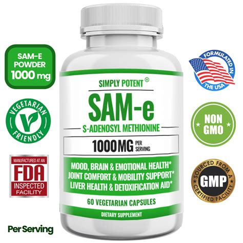 Sam E Supplement S Adenosylmethionine Sam E For Anxiety Simply Potent