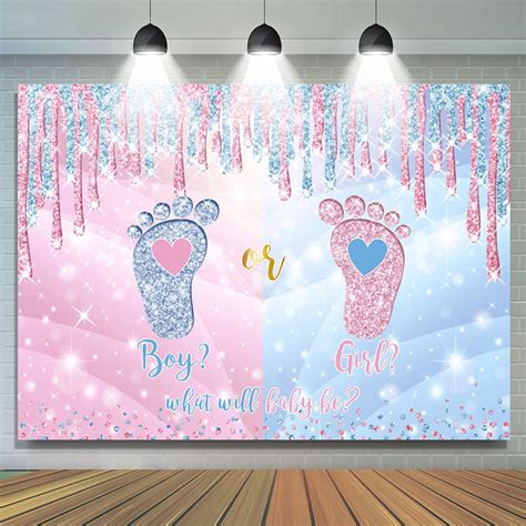 Lofaris Cute Pink and Blue Bokeh Baby Shower Backdrop