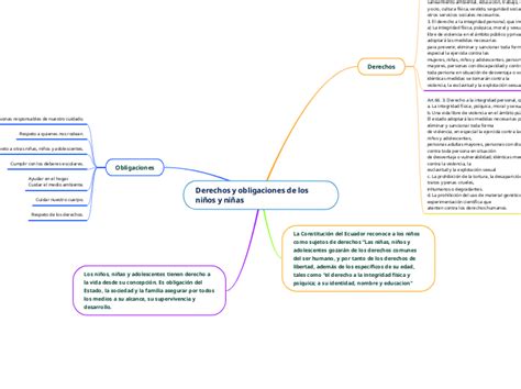 Derechos Y Obligaciones De Los Ni Os Y Ni Mind Map