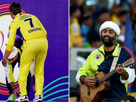 Arijit Singhs Touches Ms Dhonis Feet At Ipl 2023 Opening Ceremony