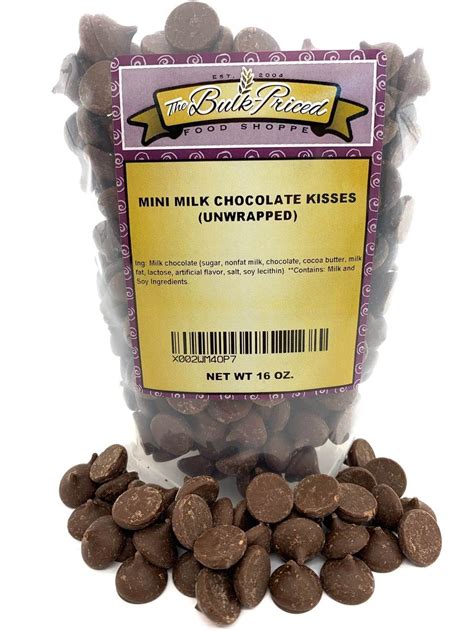 Buy Mini Milk Chocolate Kisses Unwrapped Bulk Size Baking 1 Lb Resealable Zip Lock Stand