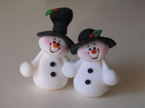 Polymer Clay Christmas Snowman Couple