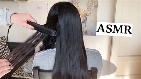 Asmr Relaxing Hair Straightening 🖤 Hair Play Hair Brushing And Spraying