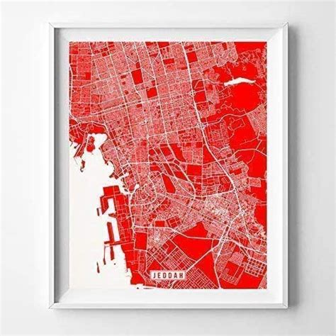 Amazon Jeddah Saudi Arabia City Street Map Wall Art Home Decor