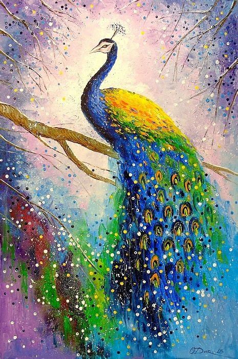 Olha Darchuk Peacock Wall Art Bright Art Bird Art