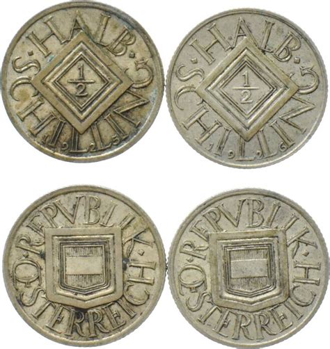 Österreich Lot 1 2 Schilling 1925 26 2 X 1 2 Schilling ss MA Shops