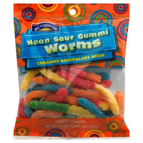 Hill Country Fare Gummi Worms Neon Sour Candy Shop Candy At H E B