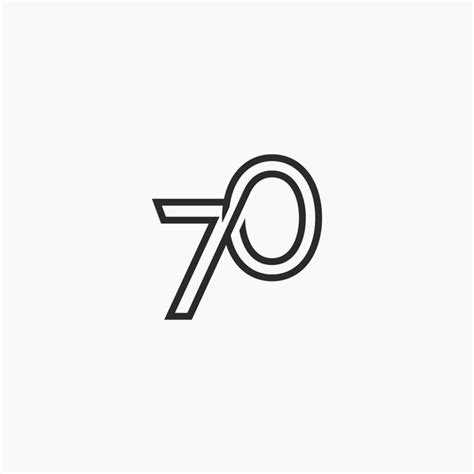 Premium Vector Seventy Number Line Art Outline Monoline Logo Icon